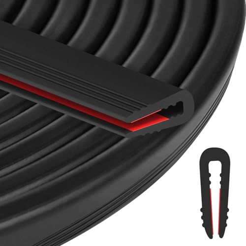 Rubber Edge Trim U Channel - 1/12" Self Adhesive Sheet Metal Edge Guard Protector, EPDM Seal Strip for Car Doors, Steel Plates, Glass, Hatches, Table Corners, Fit 1/12"(2mm), 20Ft, Black - color: Black, size: 1/12" x 20'L