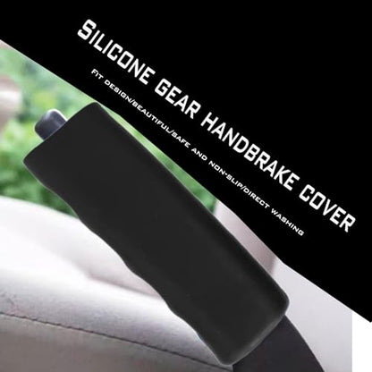 1 Pcs Car Handbrake Cover, Car Silicone Handle Sleeve, Brake Grip Sleeve Protector, Car Handbrake Protector, Suitable For Most Vehicle - color: Black