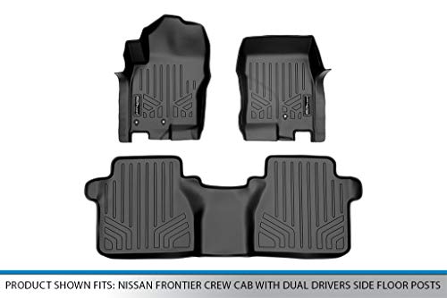 SMARTLINER Custom Floor Mats 2 Row Liner Set Compatible with 2005-2021 Nissan Frontier - color: Nissan Frontier 2005 - 2021