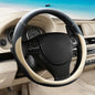 Beige Car Steering Wheel Cover, Nappa Leather, Bottom Color Blocking, Universal 14.5-15 Inch Leather Anti-Slip Breathable Auto Steering Wheel Covers for Men Women - color: Beige