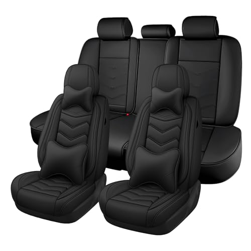 Car Seat Cover for KIA Soul 2010-2025, Seat Covers Full Set,Non-Slip Waterproof seat Cover,Wear-Resistant Nappa Leather car seat Covers. (Luxury 5 Seats/Pure Black) - color: Pure Black, size: Luxury 5 Seats