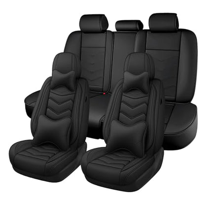 Car Seat Cover for KIA Soul 2010-2025, Seat Covers Full Set,Non-Slip Waterproof seat Cover,Wear-Resistant Nappa Leather car seat Covers. (Luxury 5 Seats/Pure Black) - color: Pure Black, size: Luxury 5 Seats