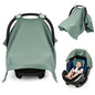 SERAPHY 100% Muslin Cotton Car Seat Cover Baby, Universal Carseat Covers, Breathable Baby Car Seat Canopy for Boys Girls, Soft Infant Car Seat Cover for Summer —Green - color: Green