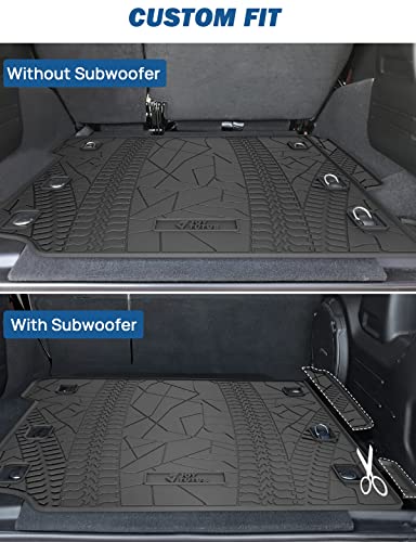 JOYTUTUS Cargo Mat fits 2018-2026 Wrangler JL 4X4 with OEM Subwoofer, All-Weather Guard Trunk Mat Cargo Liners Heavy Duty Waterproof Odorless Durable for Wrangler JL 2018-2026 4 Door - NOT FIT 4XE