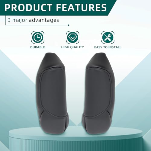 AUTOKAY Black Front Seat Armrest Cover Fits for Honda CR-V CRV 2007 2008 2009