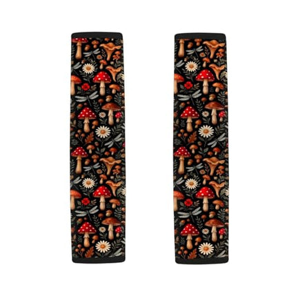 Dreaweet Mushroom Seatbelt Covers for Women Soft Comfort Seat Belt Cover Pad 2 Pack Cute Car Accessories Seatbelt Cushions Universal Car Seat Shoulder Strap Pads - color: Mushroom