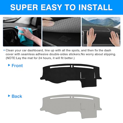 Autorder Dashboard Cover Mat for Honda Civic 2001-2005 Accessories Dash Cover Upgrade Flannel Dash Mat Sunshade Glare UV Rays Protector - size: 2001-2005 Honda Civic