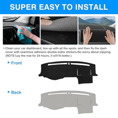 Autorder Dashboard Cover Mat for Honda Civic 2001-2005 Accessories Dash Cover Upgrade Flannel Dash Mat Sunshade Glare UV Rays Protector - size: 2001-2005 Honda Civic