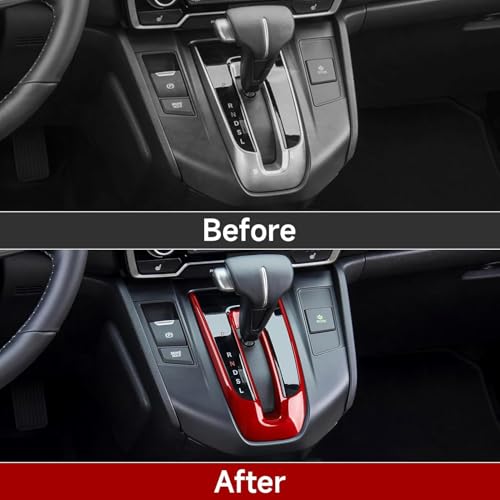 Car Gas Center Gear Shift Panel Decals for Honda CR-V 2017-2022 Accessories CRV ABS Stickers, Red - color: Gas Center Gear Shift, Red