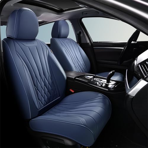 FLORICH 2pack Seat Covers, Waterproof Car Seat Cover, Airbag Compatible, Quick Setup Leather Seat Covers Universal Fit for Cars, Trucks, SUVs - Blue - color: Blue, size: Frontpair