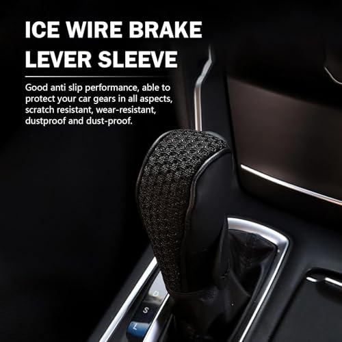1 PC Car Gear Shifting Knob Cover, Leather Comfortable Gear Shift Cover, Anti-Slip Waterproof Shift Knob Gear Handle Protector Cover, Universal Decoration Accessories for Cars SUVs (Black)