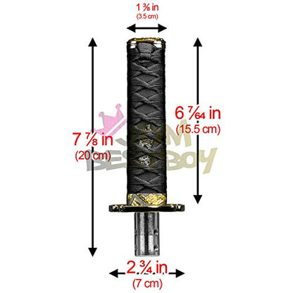 JDMBESTBOY Samurai Sword Black Shift Knob Shifter Alloy Katana with Adapters Universal 15cm - color: Black, size: 15cm