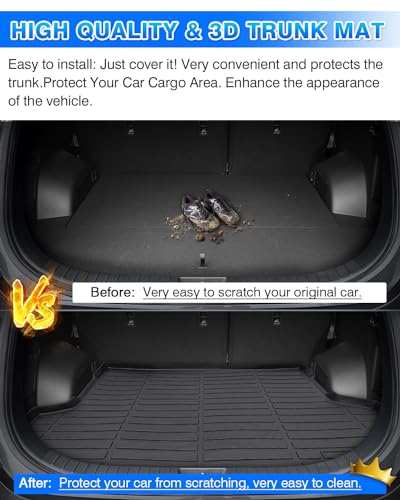 Cartist Cargo Liner Fits for Hyundai Santa Fe & Santa Fe Hybrid 2021-2023 & Santa Fe Plug-in Hybrid 2022 2023, All Weather Trunk Liner Cargo Mat for Santa Fe Accessories - size: 8)Hyundai Santa Fe & Santa Fe Hybrid【2021-2023】