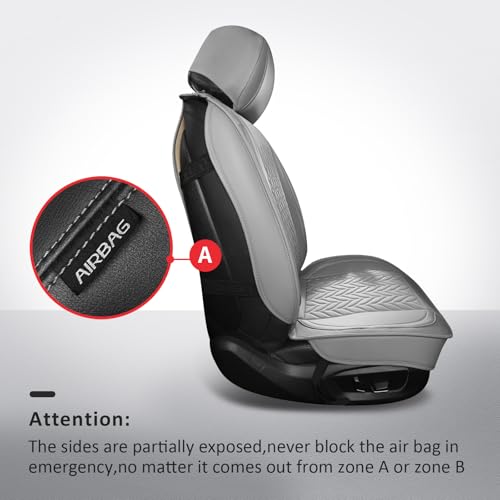 2PCS Seat Covers, Front Seat Covers for Car Waterproof Automotive Seat Cover Vehicle Seat Cover Car Seat Protector for Cars SUV Pick-up Truck Sedan (2PCS Front, Gray)