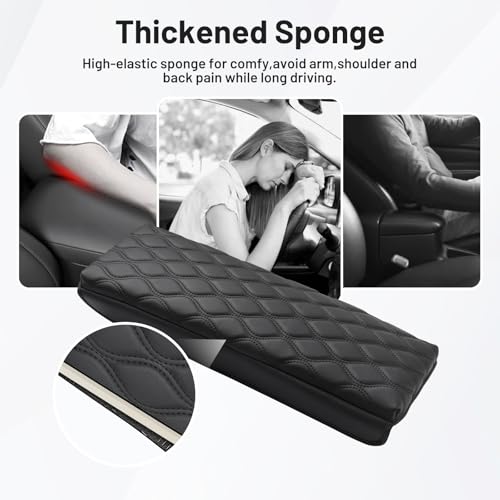 Autorder Center Console Cover for 2025-2026 Toyota Camry Accessories Armrest Cushion Cover Nappa Leather Middle Console Covers Camry Console Cushion Pad Anti-Scratch - size: 25+ Camry Armrest Cushion