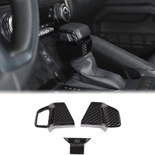Aunginsy Gear Shift Handbrake Trim Cover Compatible with Toyota Tacoma 2024 2025 2026 & 4Runner 2025 2026, ABS Center Console Gear Shifter Head Knob Lower Panel Protector Cover Decoration Accessories - color: Carbon Fiber Pattern(B)