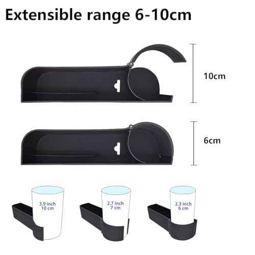 Car seat gap filler organizer,multifunctional car seat organizer,Adjustable Cup Holder car console side storage box Holders phone, sunglasses,car accessories(Black)
