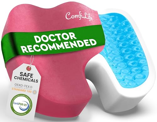 ComfiLife Premium Gel & Memory Foam Seat Cushion – Doctor Recommended Office Chair Cushion, Car Seat Cushion – Chair Cushions for Back & Sciatica Pain Relief – Seat Cushions for Office & Desk (Pink) - color: Pink, size: Large