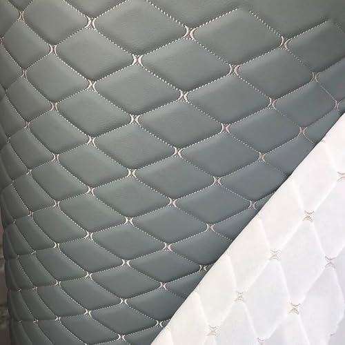Faux Leather Fabric Quilted Foam Vinyl Fabric Upholstery Thick 6mm Foam Backed for Cars Vehicle Seat Cover Furniture Auto Headliner Repair Headboards DIY Craf(Size:1.5x2m/59x79in,Color:Gray) - color: Gray, size: 1.5x2m/59x79in