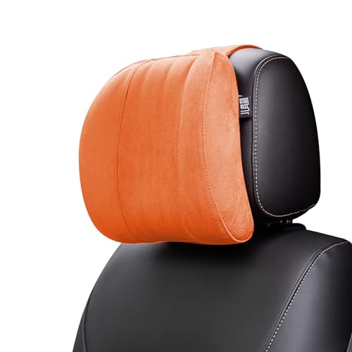 Car Neck Pillow Headrest, Memory Foam Car Headrest Pillow,Headrest Pillow for Car Relax Head Muscles and Relieve (Orange) - color: Orange, size: 10.5in*9.5in*3in