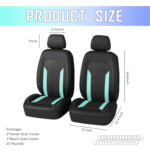 4PCS Cooling Car Seat Covers,Breathable Front Seat Covers with Mesh Construction and Foam Padding,Car Seat Protector to Reduce Back Sweating,Universal Car Interior for Car SUV (Mint) - color: Mint
