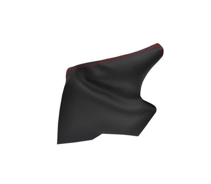 Carbon Fiber Synthetic Leather Parking Brake & Shift Boot Cover Compatible with Subaru BRZ Scion FR-S Toyota GT 86 2012 2013 2014 2015 2016 2017 (Made in USA) (Handbrake Boot Cover-Red Stitch)