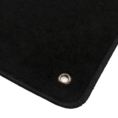 IKON MOTORSPORTS, Nylon Car Floor Mats Compatible with 2014-2023 Jeep Cherokee 4DR, OE Style Black Driver Passenger Car Carpets, Front Rear 4PCS Full Set