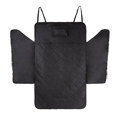 PETMAKER Cargo Liner Dog Seat Cover- Quilted Waterproof All Weather Non-Slip Pet Travel Mat with Side Coverage and Bumper Flap Protector for SUVs, Black - style: High Walled Trunk