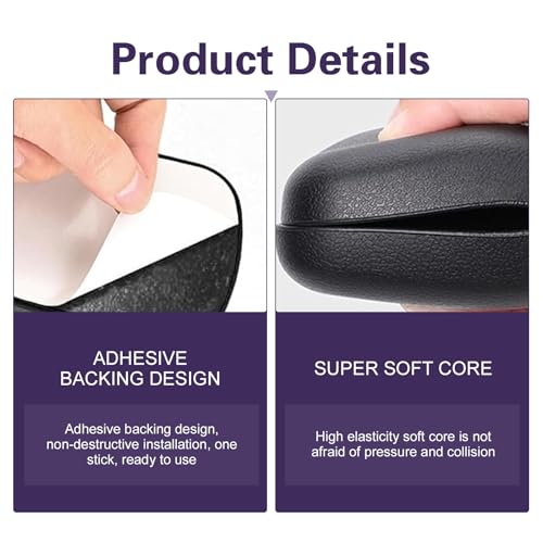 2PCS Car Door Armrest Pad, Soft Leather Armrest Cushion for Car, Universal Automotive Armrests Knee Cushion, Elbow Cushion Arm Rest Pad for Most Vehicles (Black)