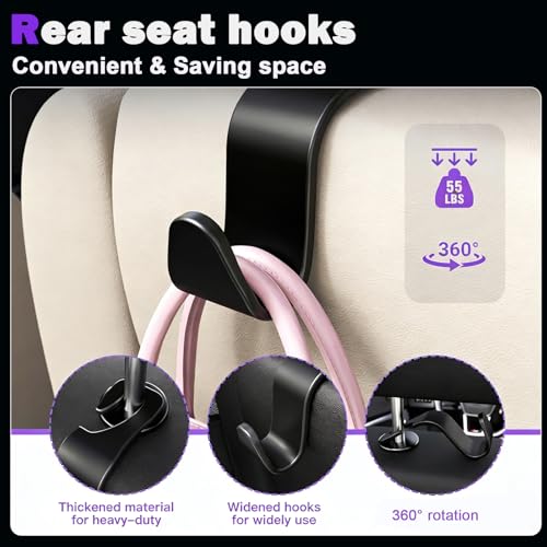 6Pcs for Honda Pilot 2023-2026, Ridgeline & Passport 2024-2026, Center Console Organizer Tray Cup Holder Pads Car Seat Headrest Hooks Glove Box Hook Interior Accessories