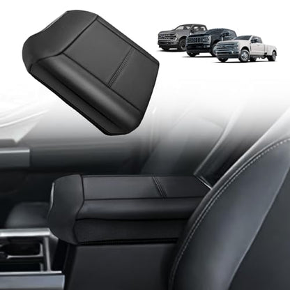 Center Console Armrest Cover Fit for Ford F250 F350 F450 2023-2025 2026 Super Duty Accessories, Comfort Armrest Pad Console Lid Cushion Vegan Leather 1-Inch Extra Thick(BucketSeat ONLY) - size: 4) 23+ |F250/F350/F450| Bucket Seat, +Thick