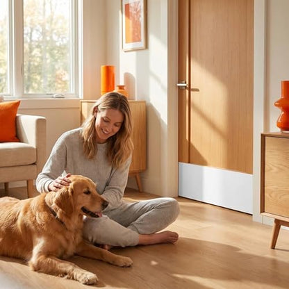 Dog Door Scratch Protector, Self-Adhesive Pet Scratch Pad for Door & Wall, Dog Nail Filing Board Alternative to Nail Clippers, Protects Doors from Scratching 10in x 10ft (White)