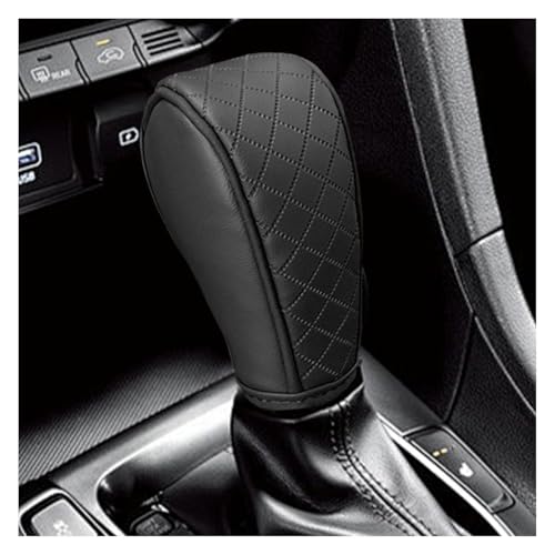 Car Leather Gear Shift Cover, Anti-Slip Breathable Gear Stick Shift Knob Cover, Waterproof Shifter Lever Protector, Universal Car Interior Decorative Accessory for Cars Trucks SUVs (Black) - color: Black