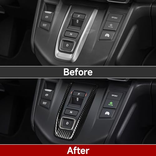 Hybrid Center Gear Shift Panel Decals for Honda CRV 2017 2018 2019 2020 2021 2022 Accessories CR-V ABS Carbon Fiber Interior Stickers, Black - color: Hybrid Center Gear Shift, Black
