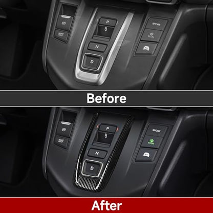Hybrid Center Gear Shift Panel Decals for Honda CRV 2017 2018 2019 2020 2021 2022 Accessories CR-V ABS Carbon Fiber Interior Stickers, Black - color: Hybrid Center Gear Shift, Black