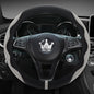Luxury Suede Steering Wheel Cover for Cars, Soft Leather Padded Wheels Cover for Sedan, SUV, Thin Car Handle Cover, Universal Fit, Anti Slip, 14.75-15.15in, Gray