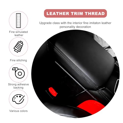 Car Interior Trim Strips, Automotive Flexible Leather Moulding Line for Door Panel Gap, Universal DIY Decorative Dashboard Line Strip Fit Cars Trucks SUVs, Car Accessories (Black)