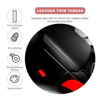 Car Interior Trim Strips, Automotive Flexible Leather Moulding Line for Door Panel Gap, Universal DIY Decorative Dashboard Line Strip Fit Cars Trucks SUVs, Car Accessories (Black)