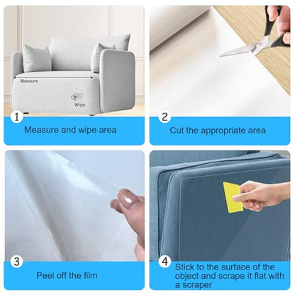 Goosheep Door Scratch Protector Door Dog Scratch Protector Dog Scratch Door Guard Pet Scratch Door Protector Couch Protector from Cat Claws Clear(7.9inch×393.7inch)