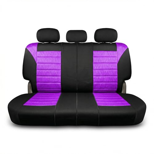 FH Group Automotive Car Seat Covers Rear Set Premium 3D Air Mesh Seat Covers, Airbag Compatible and Split Bench Cover Universal Fit Interior Accessories for Cars Trucks and SUVs - Purple - color: Purple, size: Rear Set