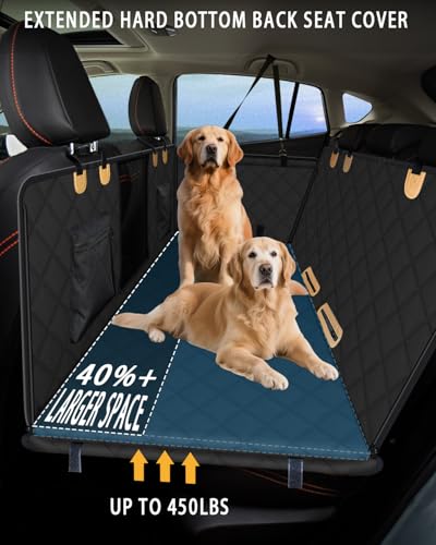 Dog Car Seat Cover for Back Seat, Waterproof Dog Seat Cover for Back Seat, Hard Bottom Back Seat Pet Cover for Dogs, Large-Space Hammock for Car Truck SUV, Charcoal, L - color: black, size: L - For Compact & Mid-size Sedans, SUVs and Trucks