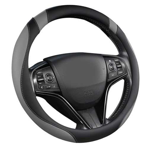 West Llama Customized Auto Car Steering Wheel Cover for Honda Accord CR-V HR-V Pilot Odyssey (Black+Gray-Standard Size) - color: A-Black+Gray, size: Standard Size (14 ½''-15'')