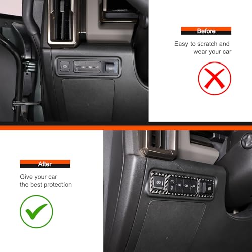 for Hummer EV Accessories Car Center Control Electronic Handbrake Trim Cover for Hummer EV 2024 2025+ Real Carbon Fiber Electronic Handbrake Switch Panel Trim (Black) - color: Black
