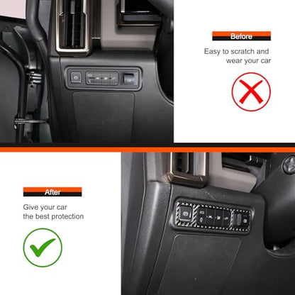 for Hummer EV Accessories Car Center Control Electronic Handbrake Trim Cover for Hummer EV 2024 2025+ Real Carbon Fiber Electronic Handbrake Switch Panel Trim (Black) - color: Black