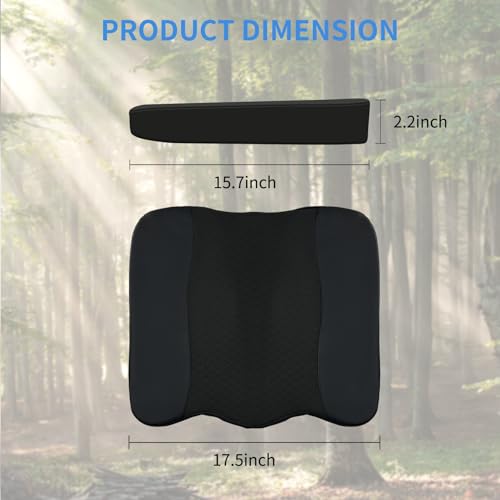 Nilight Car Seat Cushion Black Leather Breathable Mesh Splicing Cushion Memory Foam Suitable for Daily Life Driving Relieves Sciatica and Tialbone Pain Improves Drive Visibility - color: Black Leather
