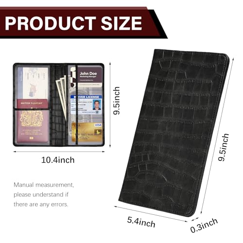 Car Registration and Insurance Holder, Black Vehicle Glove Box Car Organizer with Magnetic Closure for Documents, Cards, License Car Organization, 1 Pack - color: Black
