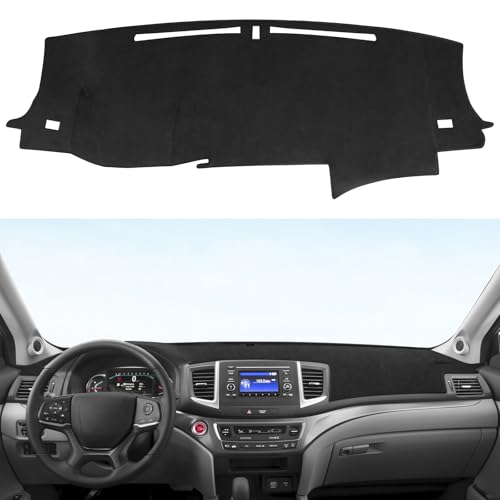 Dash Cover for Honda Pilot 2016-2022 & Ridgeline 2017-2025 & Passport 2019-2025 Accessories Flannel Dashboard Cover Dash Mat Center Console Cover Sunshield Protector Pad - size: for Honda 2016-2022 Pilot