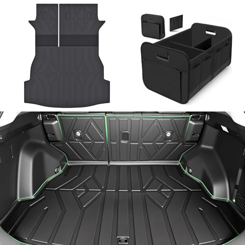 Cargo Trunk Mat with Backrest Mats for Toyota RAV4 2019-2025 (Include Hybrid),All Weather Protection TPE Heavy Duty Cargo Liner RAV4 Accessories,Black - size: Toyota RAV4 2019-2025
