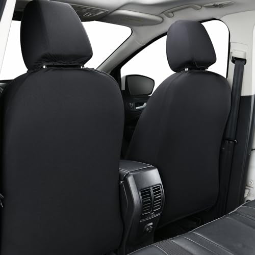 Flying Banner car seat Covers Faux Leather Waterproof Easy Clean Easy Installation (Leopard Brown Black, 2 Fronts)