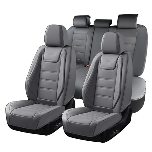 Coverado Car Seat Covers Full Set, Seat Covers for Cars, Car Seat Cover, Car Seat Protector Waterproof, Leather Car Seat Cushion, Universal Car Interior Covers Seat Protectors for Most Cars Gray - color: 01-Gray, size: FullSet